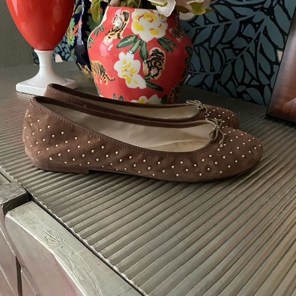 Ann Taylor Studded Suede Ballet Flats - Picture 3 of 6
